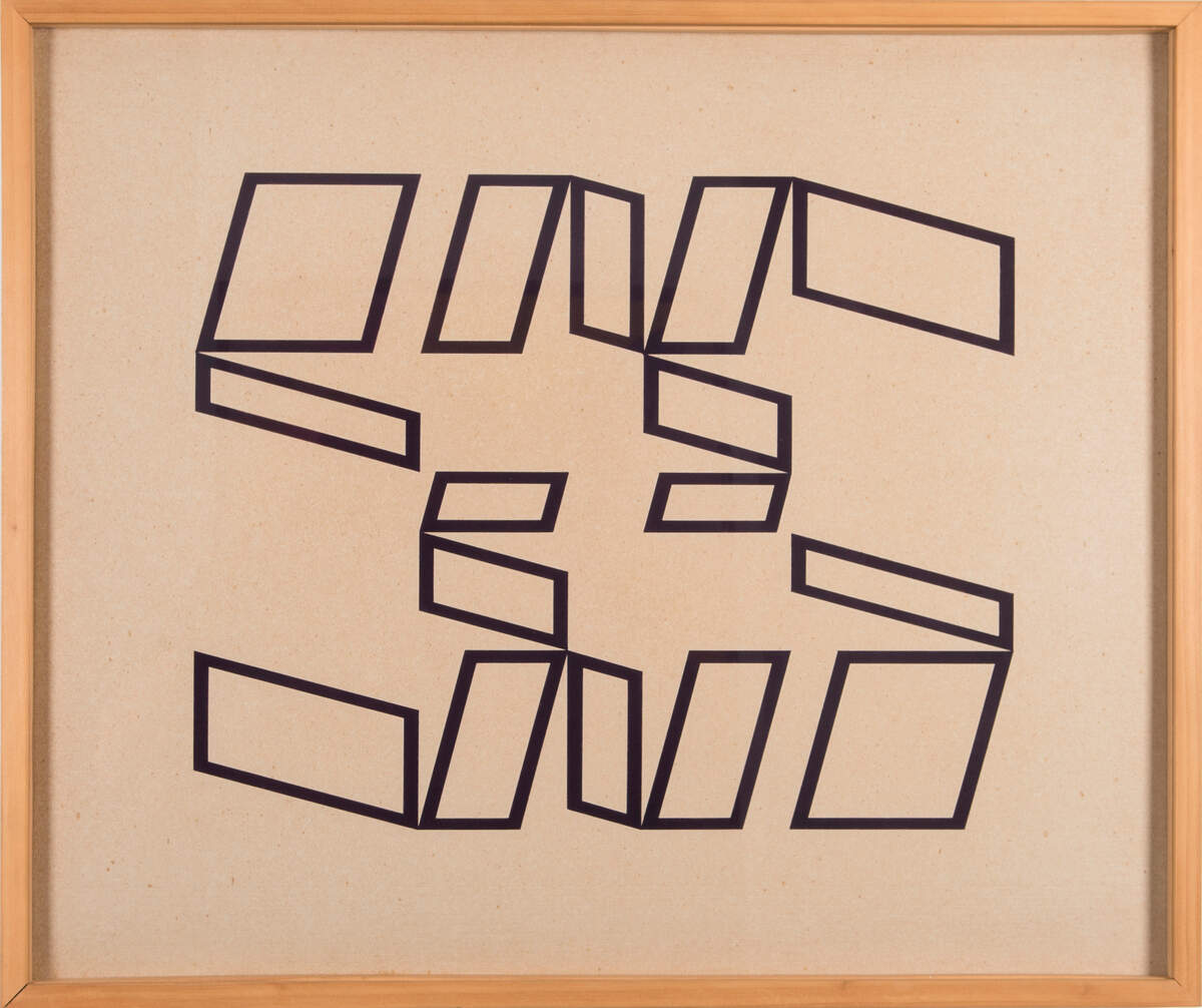 ‘Metaesquema’, 1959, de Helio Oiticica, tempera sobre tablero, 19 5/16 x 23 5/8 pulgadas.