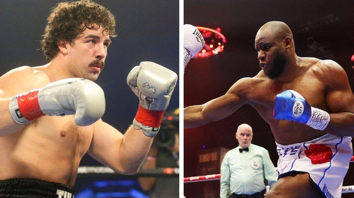 Frank Sánchez (der.) apunta a convertirse en el primer campeón mundial cubano de peso pesado el 28 de marzo en una eliminatoria de alto riesgo ante Richard Tórrez Jr.