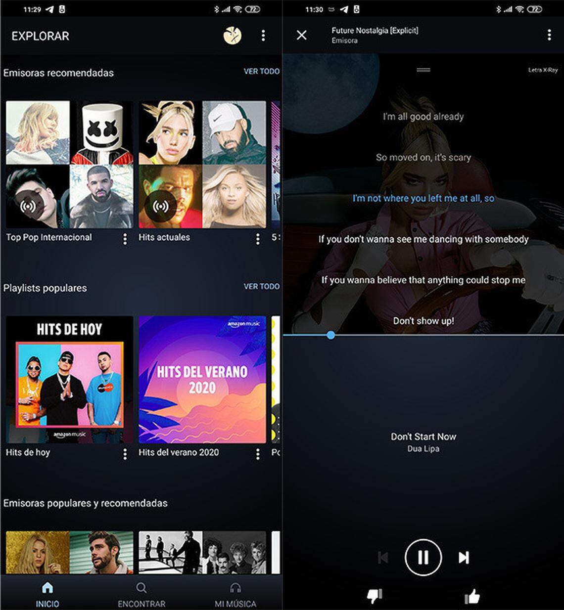Amazon Music se puede escuchar gratuitamente, aunque no se puede elegir lo que se desea escuchar, además de las habituales interrupciones de comerciales.