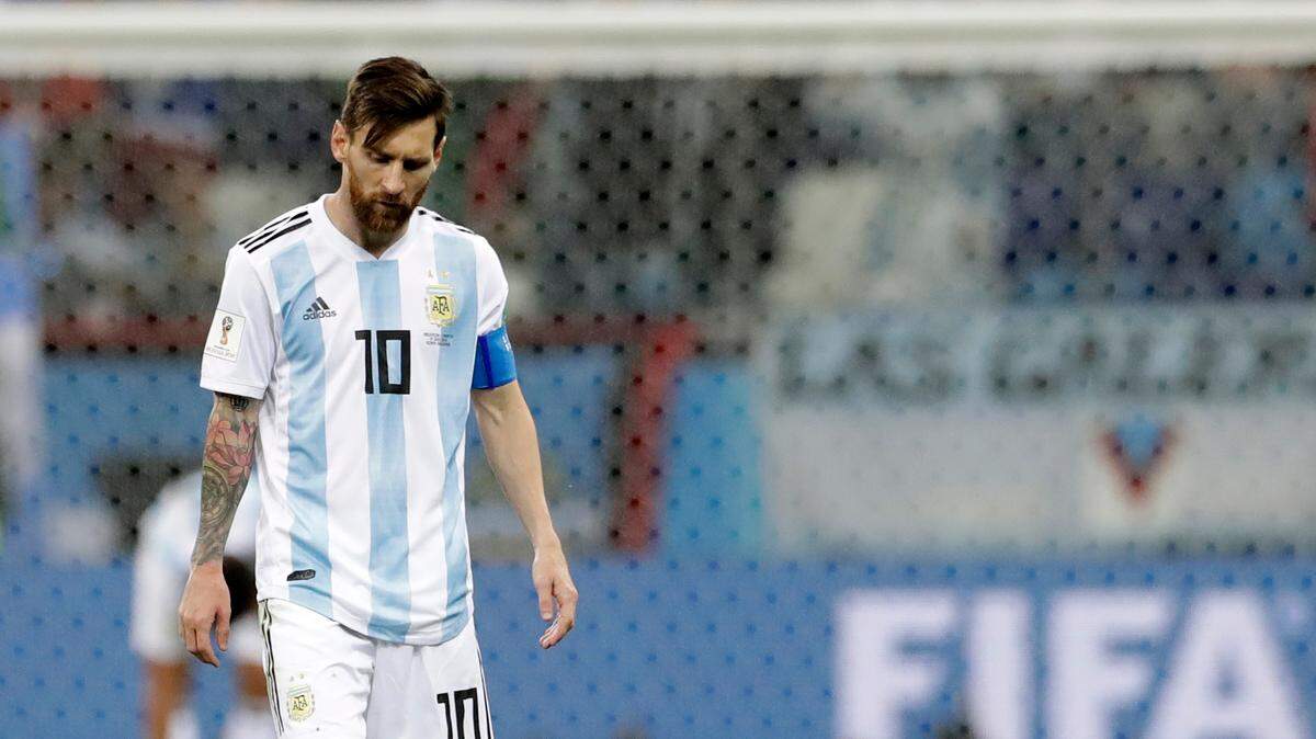 Lionel Messi reacciona tras la derrota de Argentina ante Croacia en la fase de grupos del Mundial, partido celebrado el 21 de junio de 2018 en Nizhny Novgorod, Rusia.