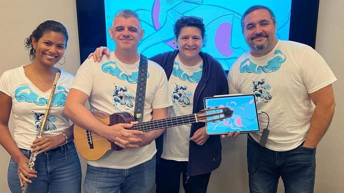 Elenco de ‘Autorretrato de la tonada’ . (Desde la izquierda) Yaritzy Cabrera, Héctor Molina, Bettsimar Díaz y Eduardo Sanabria.