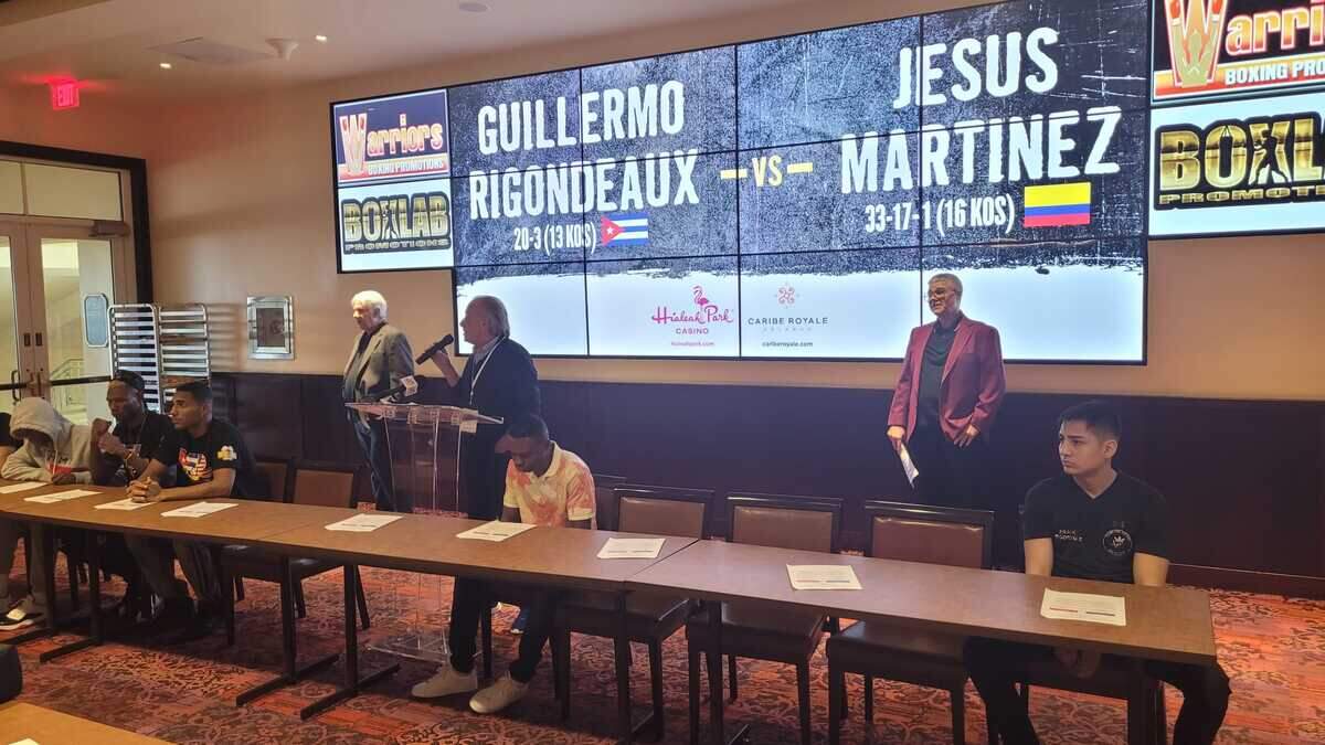 Conferencia de prensa en el Hialeah Park y Casino dedicada a Guillermo Rigondeaux.
