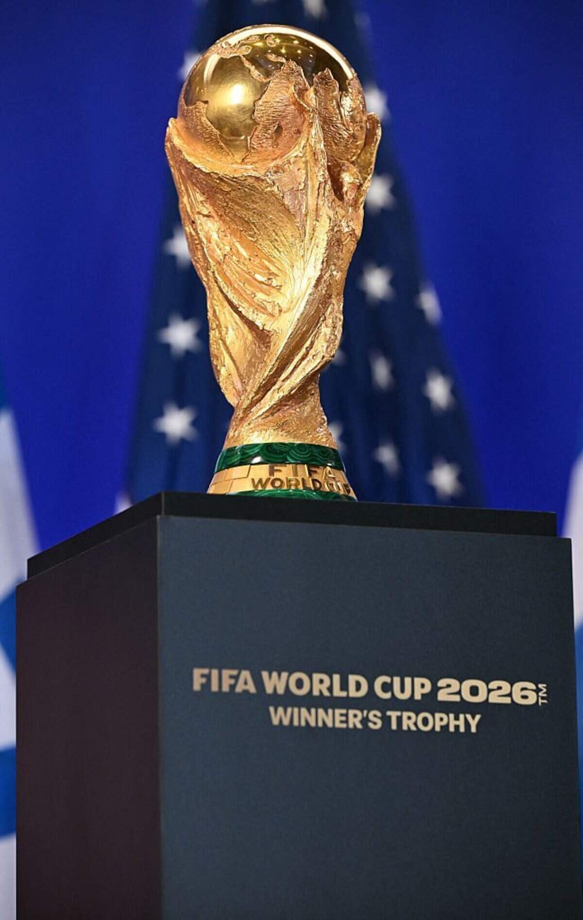 The FIFA World Cup Trophy is on display during a FIFA reception at Trump Tower in New York on July 17, 2026. (Photo by Mandel NGAN / AFP via Getty Images)