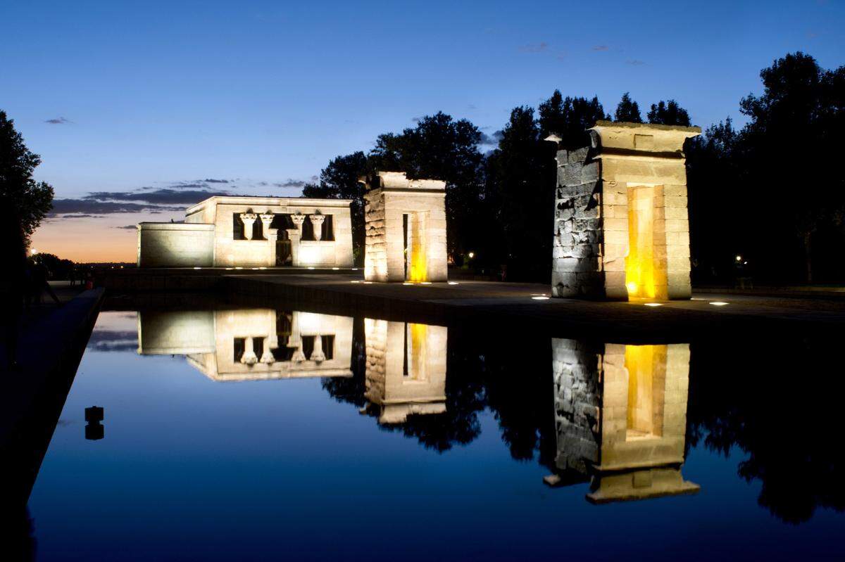 Vista del Templo de Debod en Madrid.