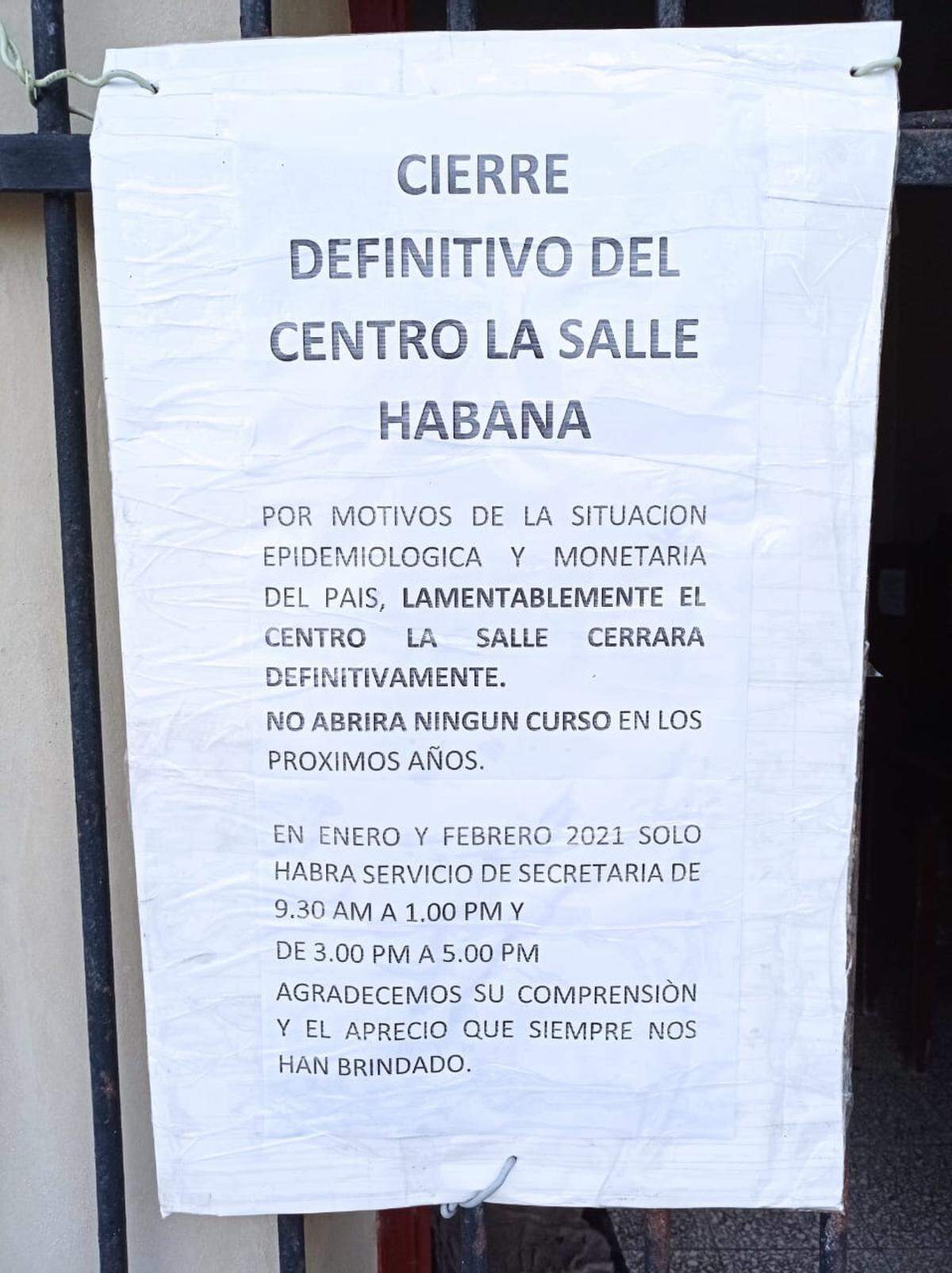 Comunicado del Centro LaSalle de La Habana.