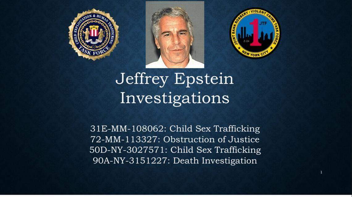 Una presentación de PowerPoint figura entre los archivos del Departamento de Justicia sobre Jeffrey Epstein.