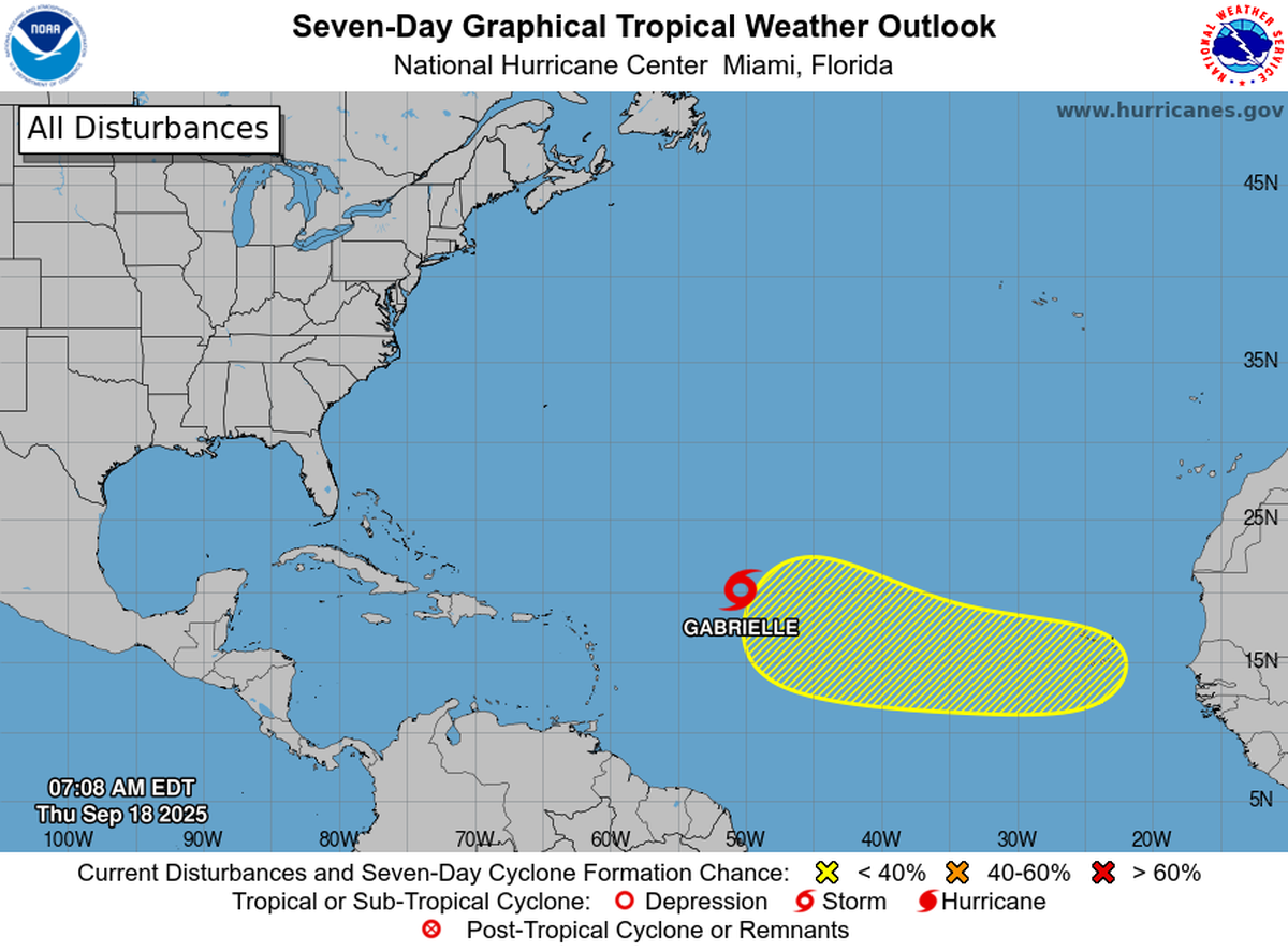 El NHC también pronostica que una onda tropical se desplace fuera de la costa oeste de África.
