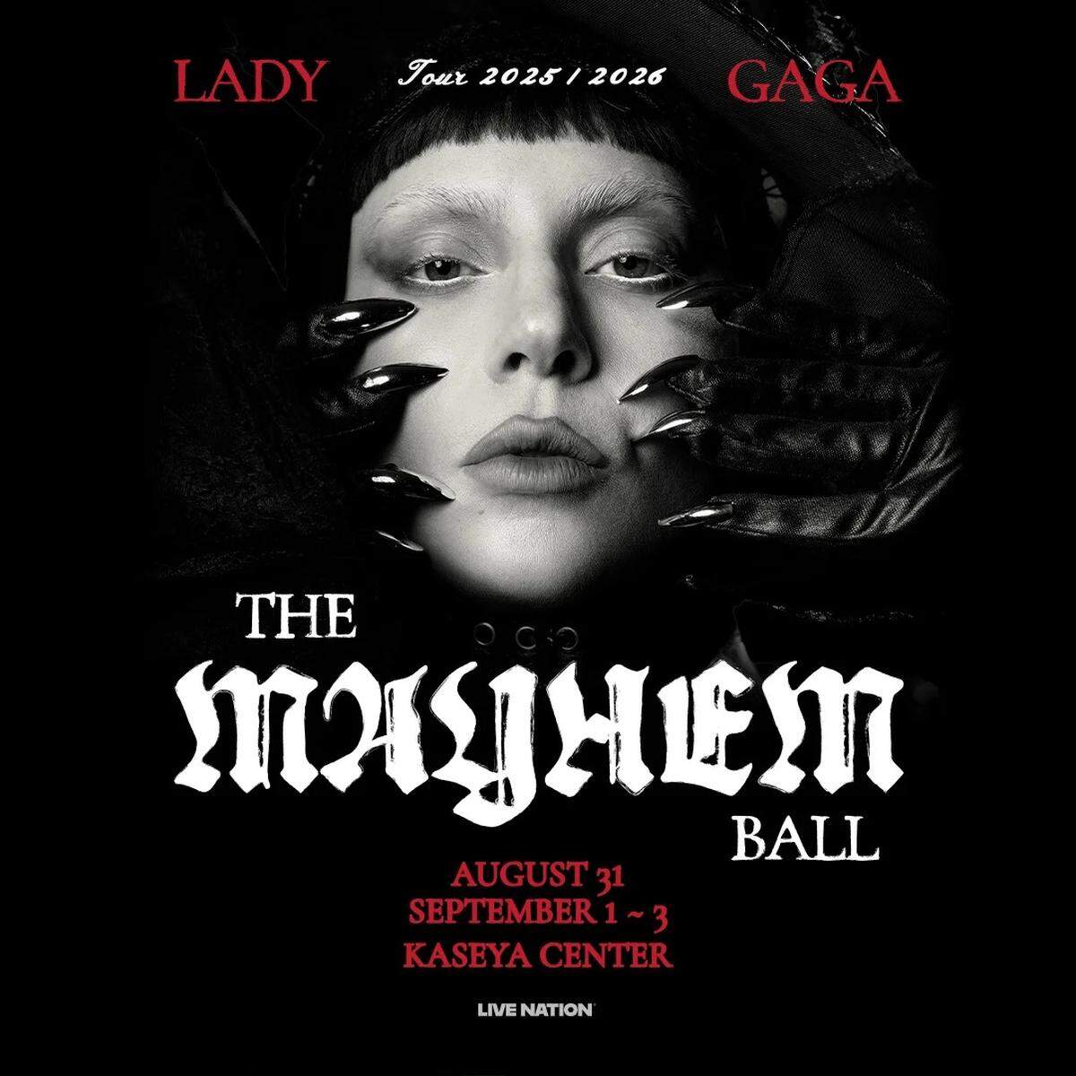 Concierto de Lady Gaga “The Mayhem Ball” en Kaseya Center.