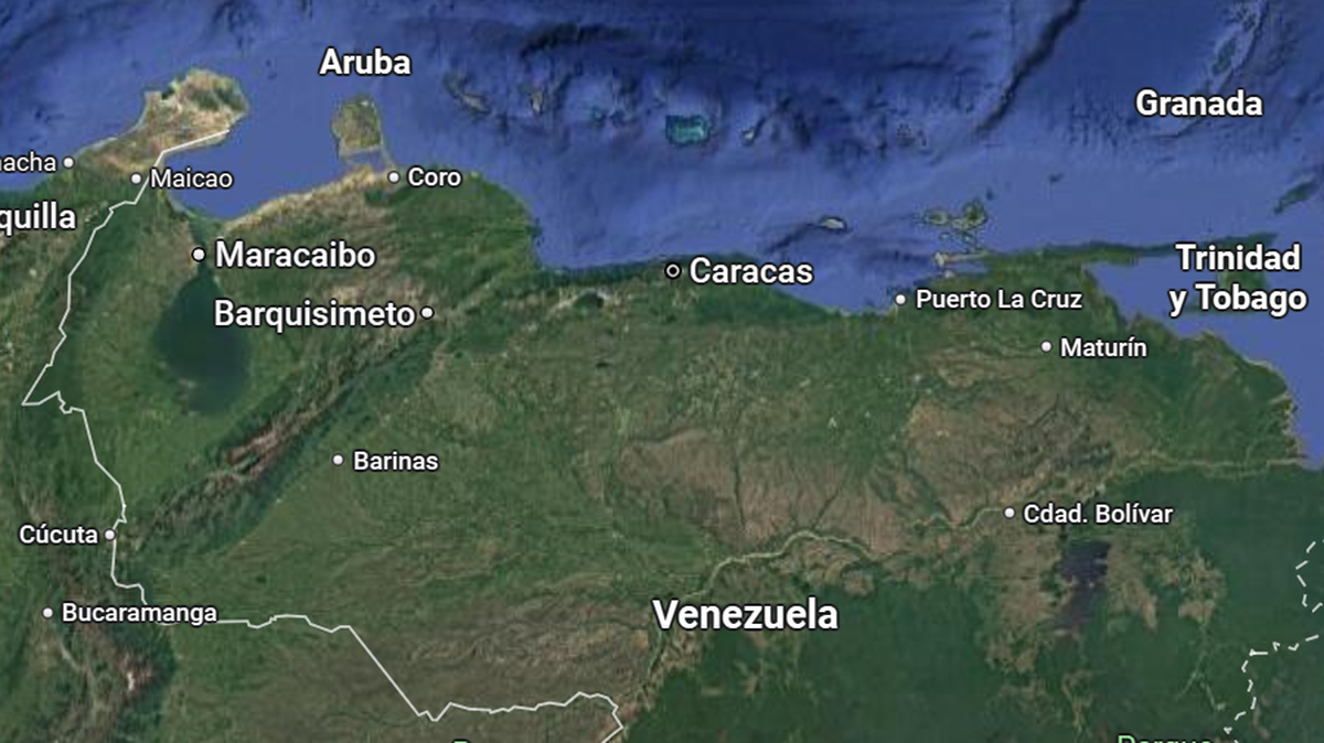 Mapa que muestra la ubicación de Granada, una pequeña isla en el Caribe que aparece en la esquina superior derecha del mapa.