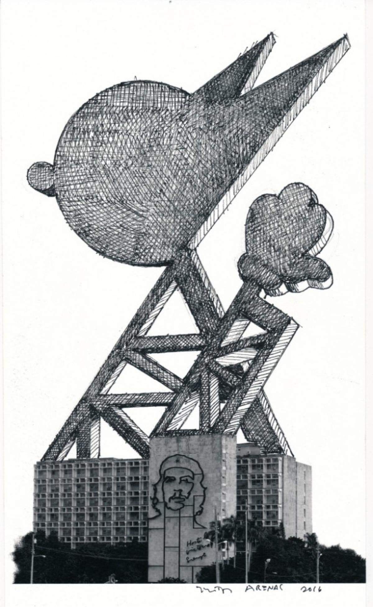 ‘Havana Transformer No 2’, 2012, de Néstor Arenas. Técnica mixta sobre lienzo, 67 x 39 pulgadas.