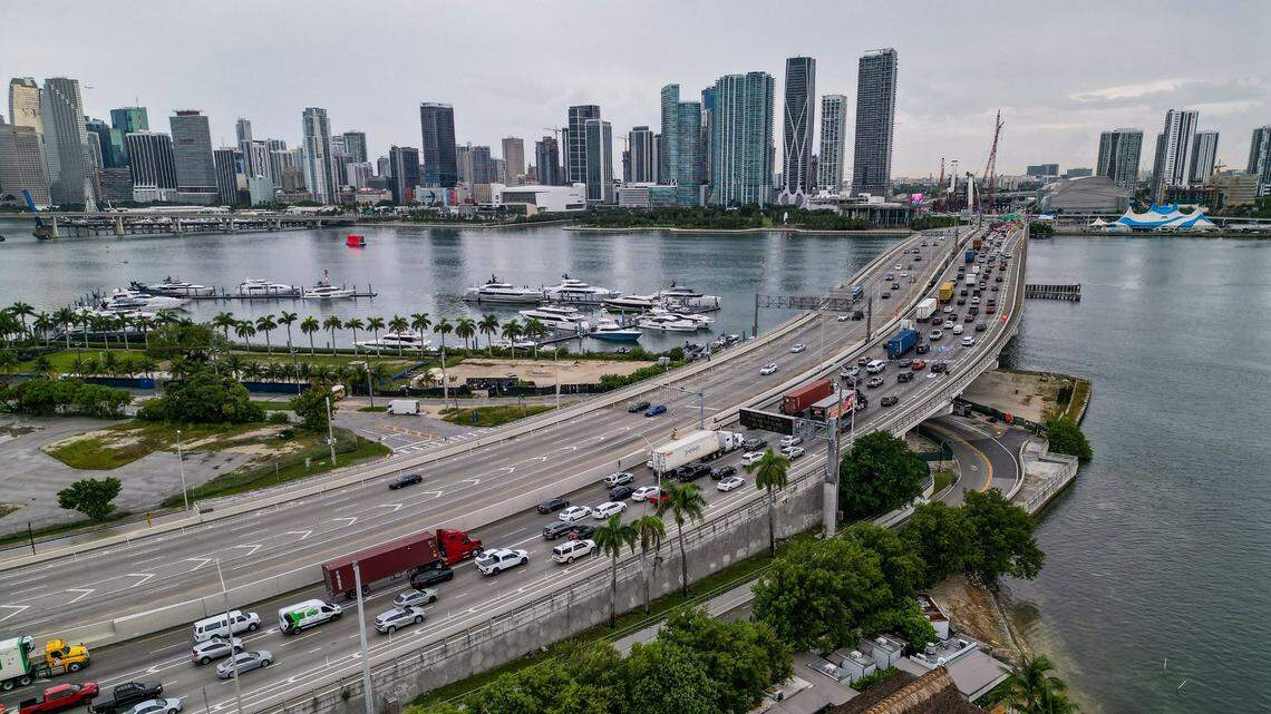 Aerial view of Miami’s skyline in July 2024.