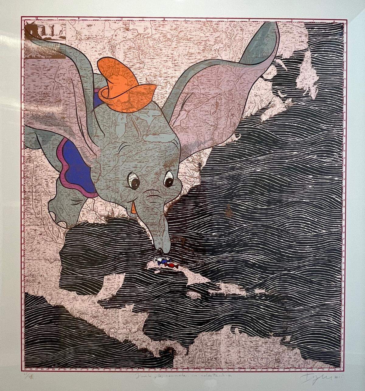 ‘Dumbo y los caramelos, un malentendido’, 2015, serigrafía sobre papel.