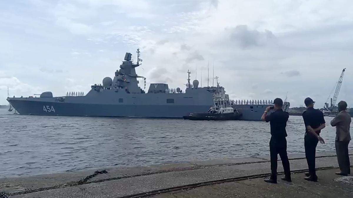 Foto de archivo. Vista de la fragata Almirante Gorshkov, parte de una flotilla armada de Rusia, en el Puerto de La Habana, el lunes 17 de junio de 2024.