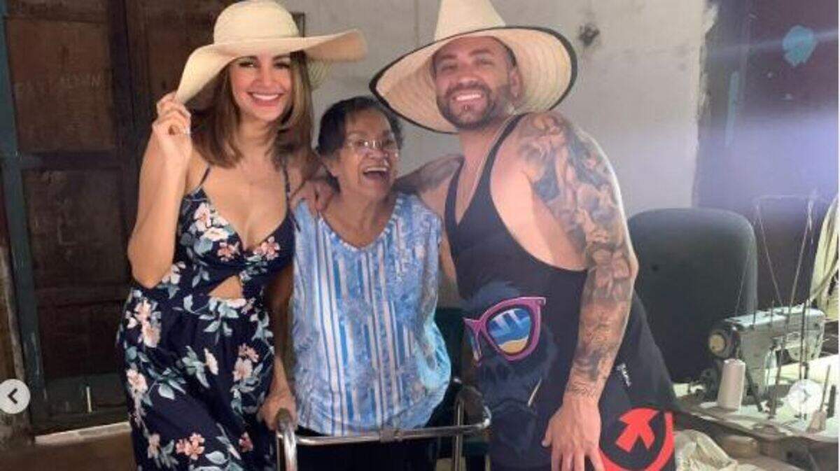 Nacho y su novia Melany junto a su amiga Belquina.