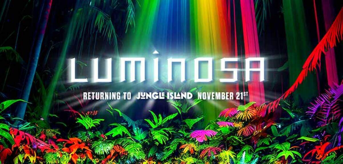 Jungle Island ilumina la noche de Miami.