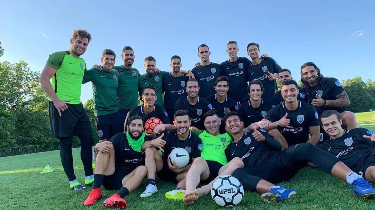 Los Soldiers de Miami en una práctica en Charlotte, en lunes 13 de mayo del 2019, previo al choque contra el Charlotte Independence por la segunda ronda del Abierto de Estados Unidos.