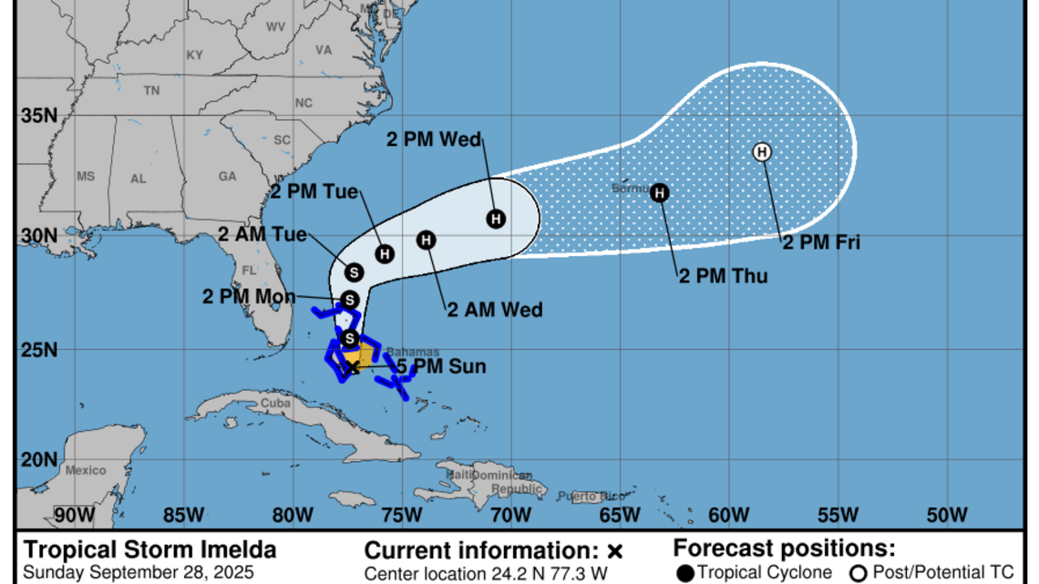Riesgo de impacto de Imelda en sureste de EEUU disminuye, pero no baje la guardia