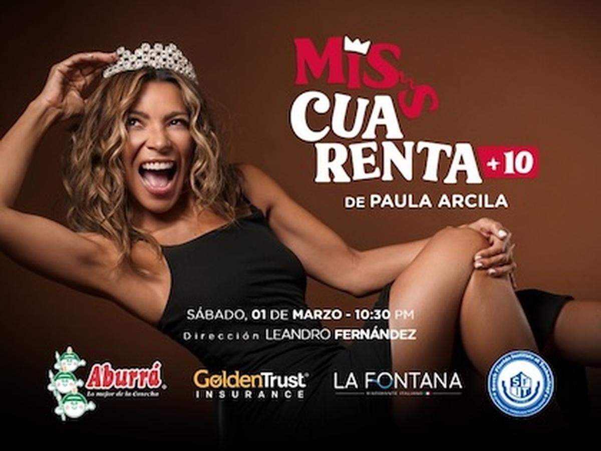 Paula Arcila en “Miss cuarenta + 10” en el Teatro Trail.