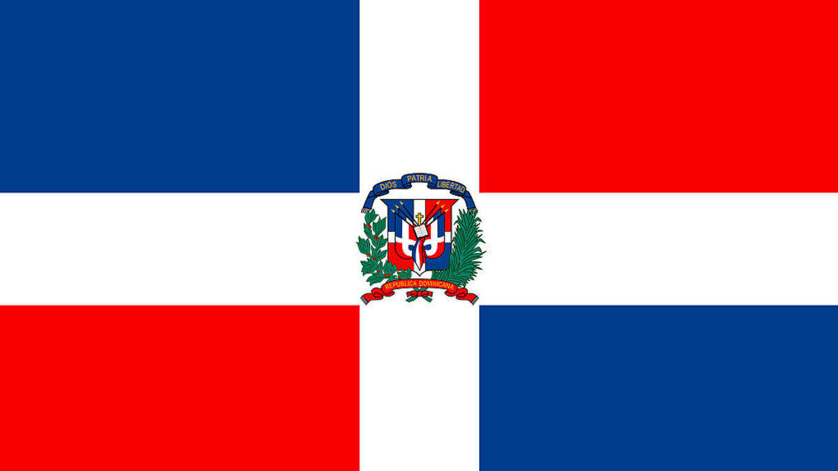Foto de la bandera de República Dominicana. 