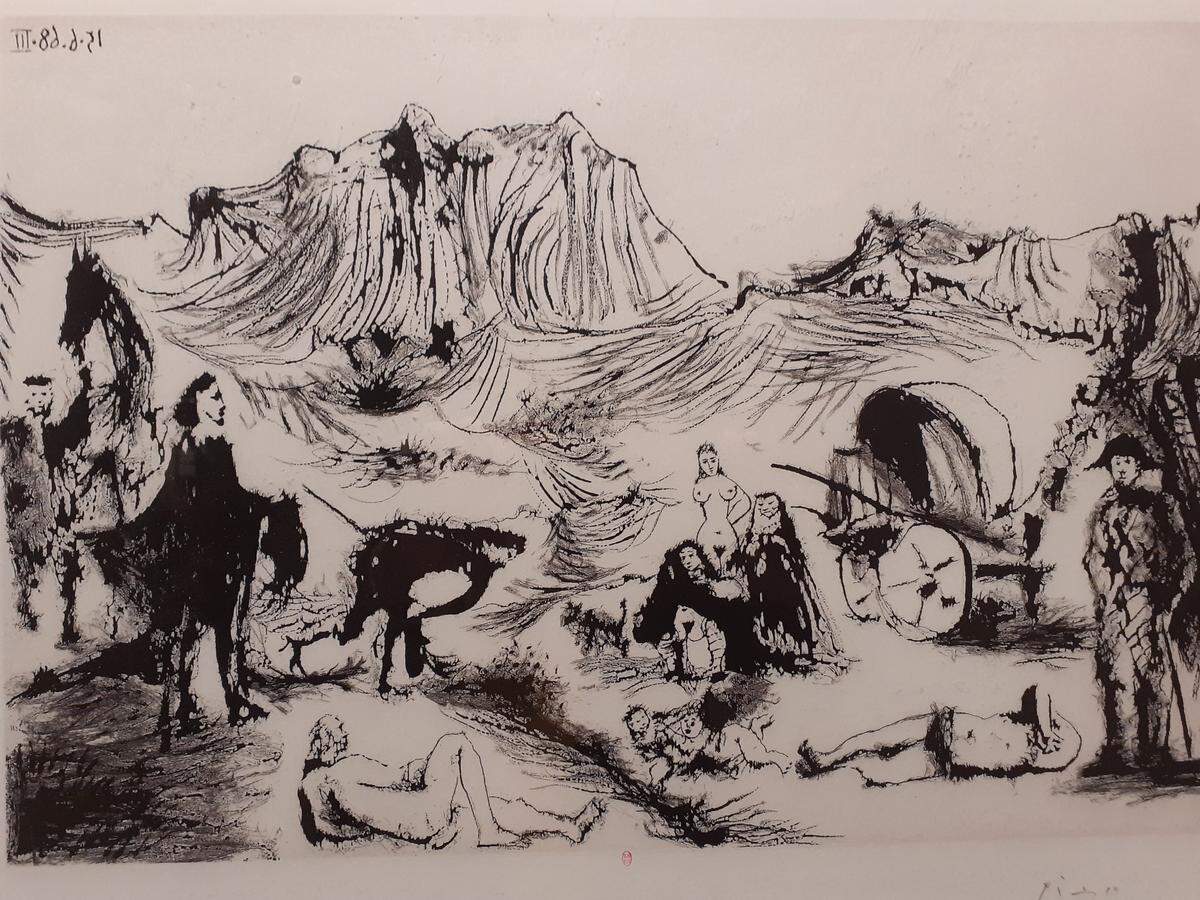 ‘Variación sobre don Quijote y Dulcinea’, 1968, de Pablo Picasso.
