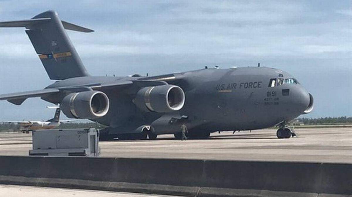 Un avión C-17 Globemaster de la Fuerza Aérea en la pista de la Base de la Reserva Aérea de Homestead, Florida, el 23 de febrero de 2019. La base debió ser evacuada el miércoles 15 de diciembre de 2021 “como una medida de precaución”, dijo un portavoz de la base en Twitter.