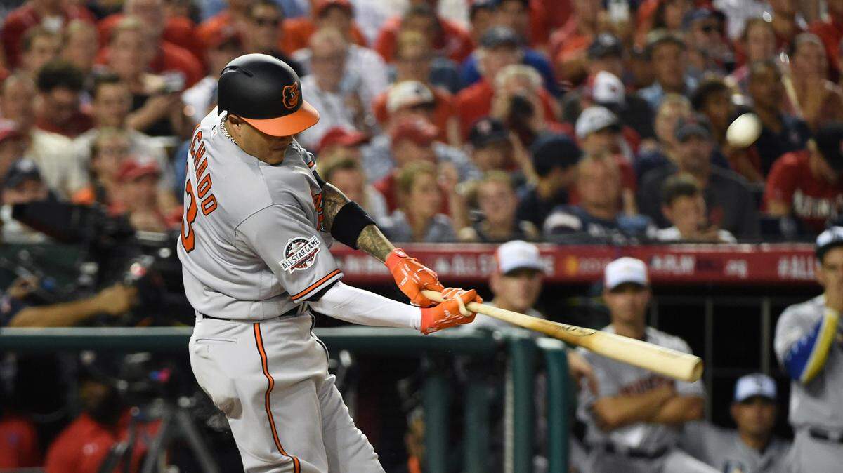 Manny Machado deja a los Orioles como el líder actual de bateo con .315 de promedio, 24 cuadrangulares y 65 carreras producidas en un equipo que ocupa el último jugar de la División Este de la Liga Americana.