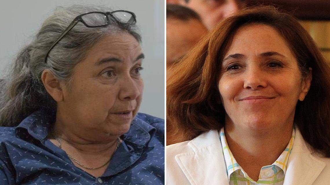 Juana Mora Cedeño, directora de la organización Arco Iris Libre de Cuba, y Mariela Castro.