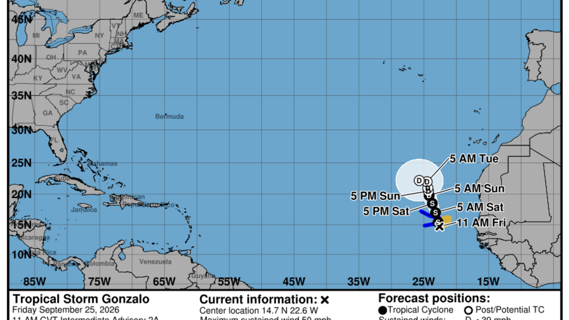 La tormenta Gonzalo surge en el Atlántico mientras Fay se fortalece