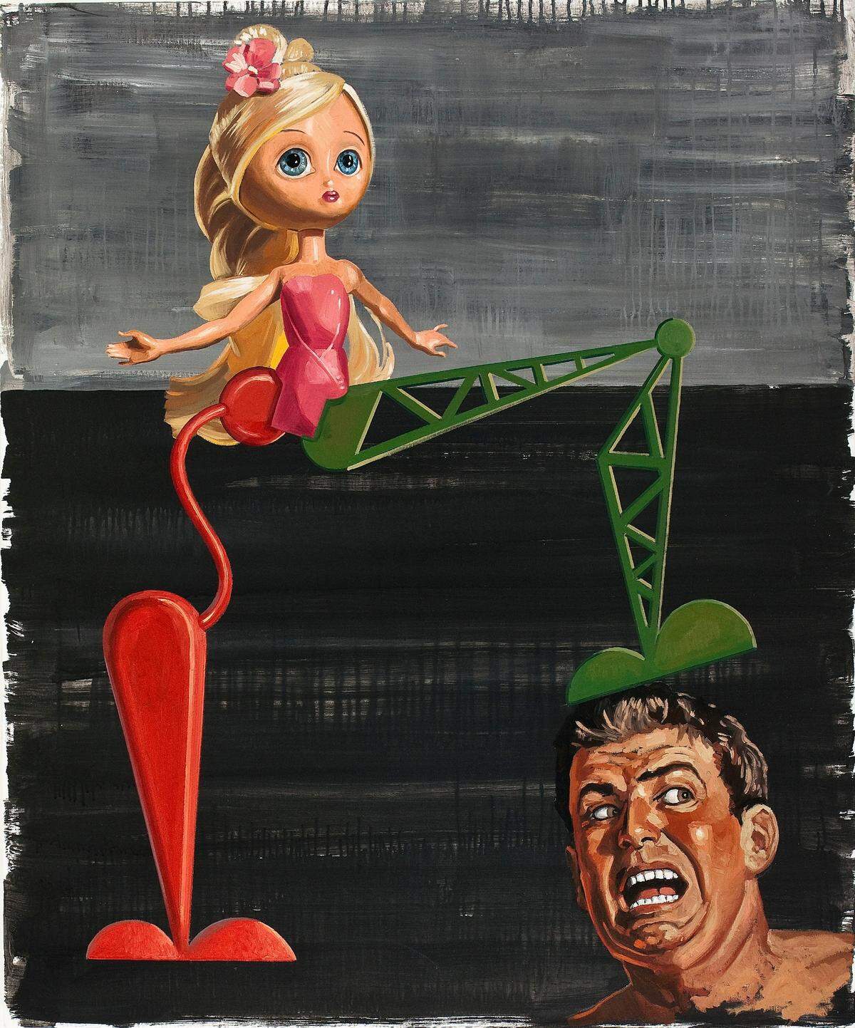 ‘Airplane Crash’, 2007, de Néstor Arenas. Técnica mixta sobre papel, 24 x 90 pulgadas.