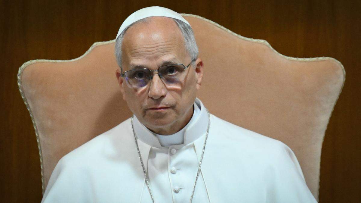 El papa León XIV asiste a la presentación de su primera carta encíclica, “Magnifica Humanitas”, centrada en el auge de la inteligencia artificial, en el Vaticano el 25 de mayo de 2026.