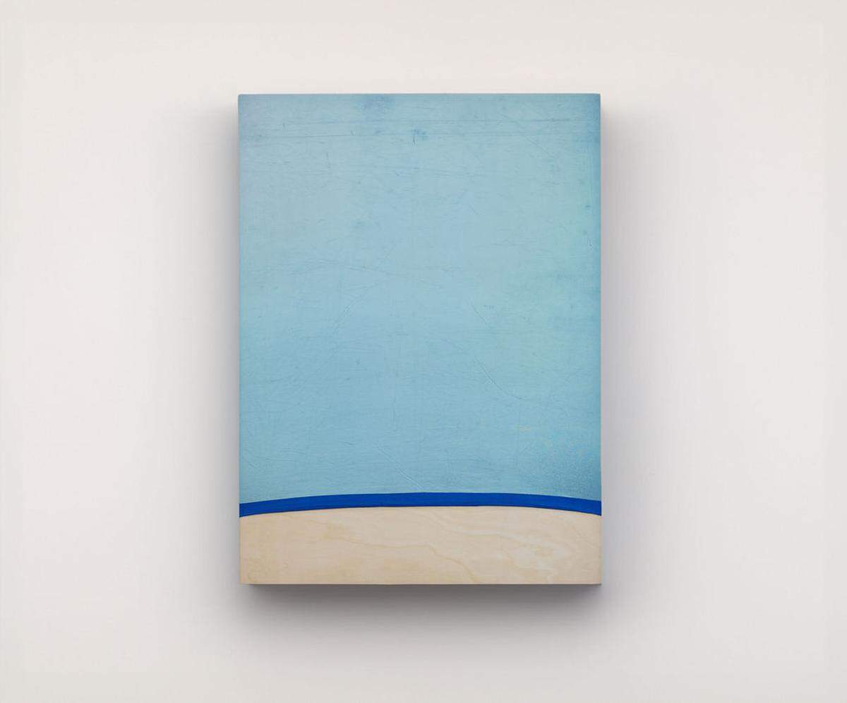 “Untitled”, (horizon), de Marisa Tellería, 2023, tela y madera, 30 x 40 x 2 pulgadas, en Mahara + Co.