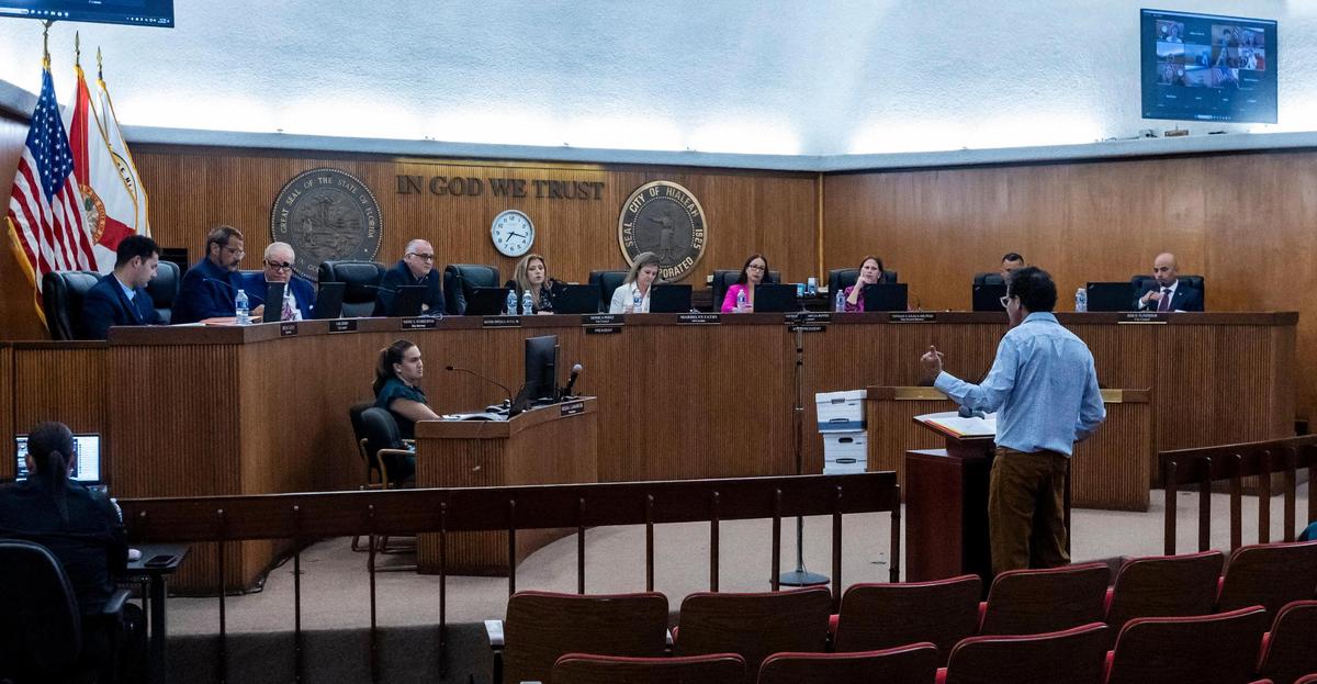 Jose Azze, a resident of southeast Hialeah, spoke against the resolution proposed by Councilman Jesus Tundidor against Bryan Calvo.