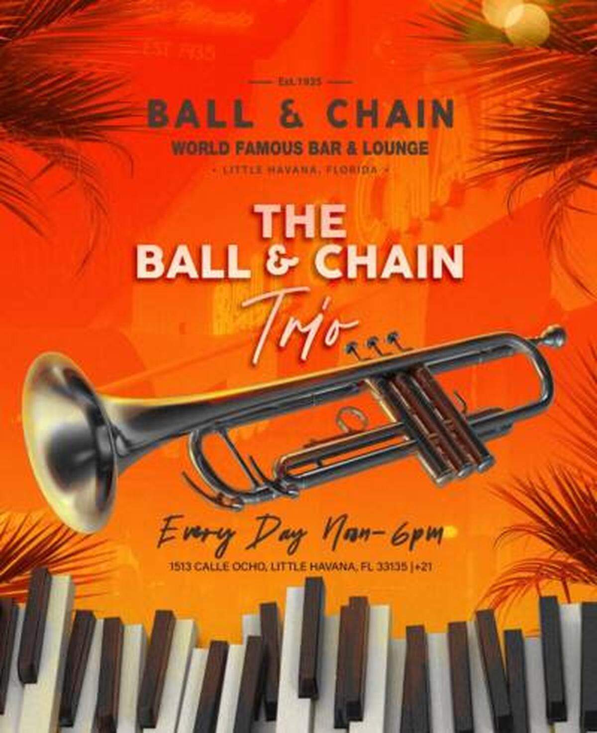 Trae a tus amigos a disfrutar de The Ball & Chain Trio y Miami Boheme.