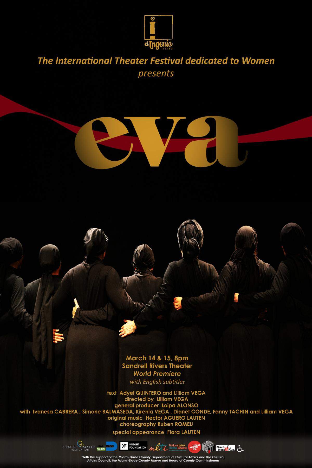 Cartel de la obra “Eva”, por El Ingenio Teatro, diseño de Susana Miguel.