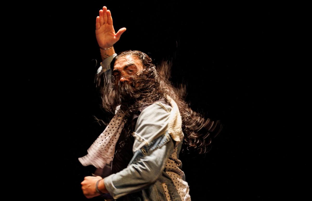 José Jiménez “El Bocadillo” practices his solo for the Siempre Flamenco upcoming performance on Thursday, Aug. 22, 2024, at the Adrienne Arsht Center in Miami.