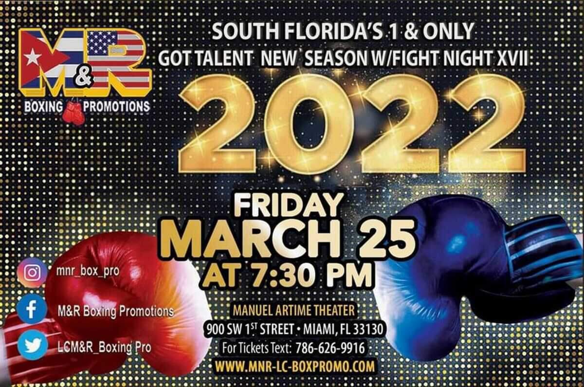 Poster de la cartelera del 25 de marzo en Miami.