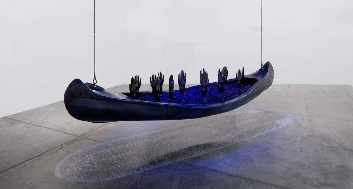 'Gliding into Midnight', 2019, de Betye Saar, en el Instituto de Arte Contemporáneo de Miami (ICA Miami), en el Design District.