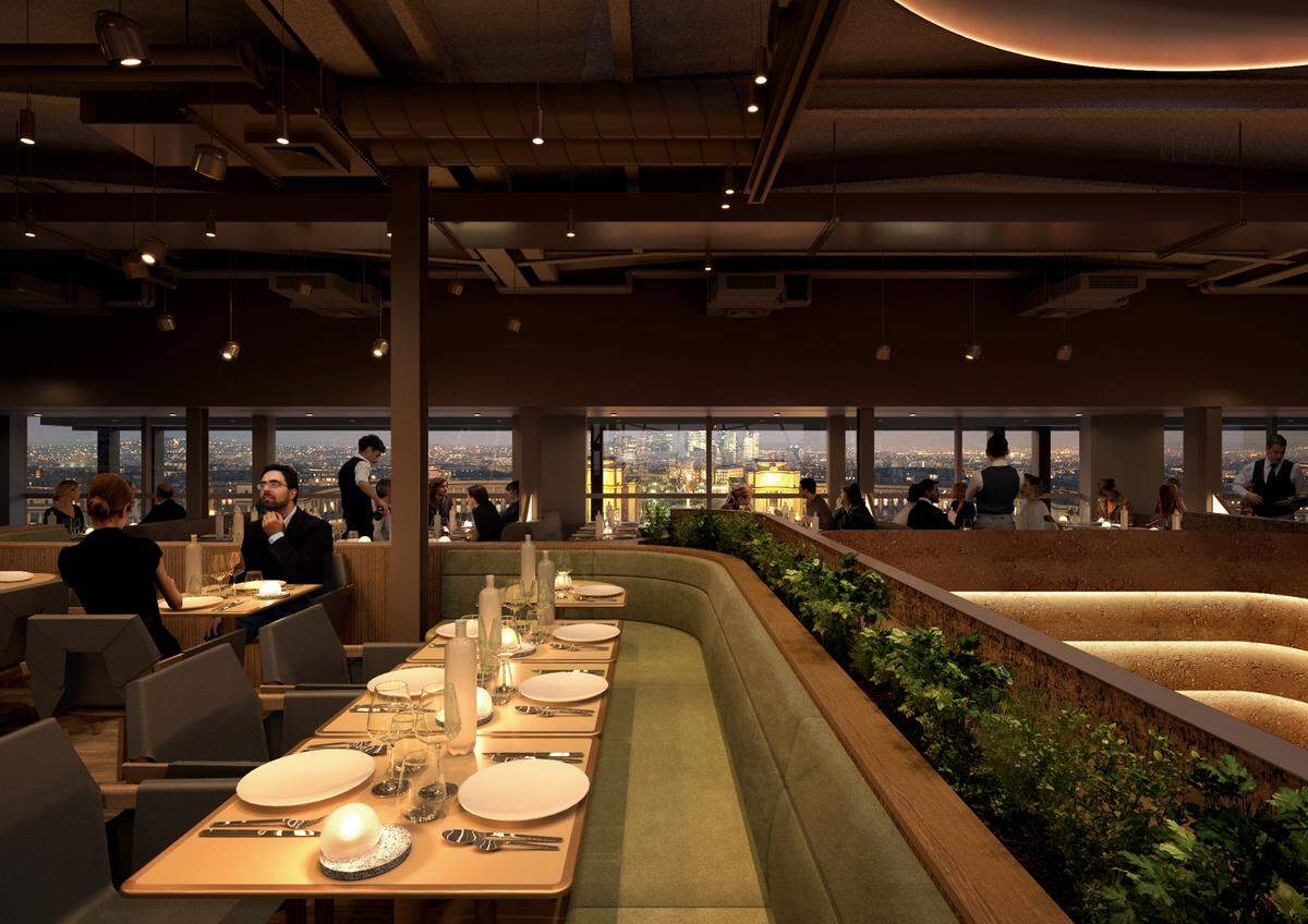 Madame Brasserie, restaurante en el primer nivel de la Torre Eiffel, París.