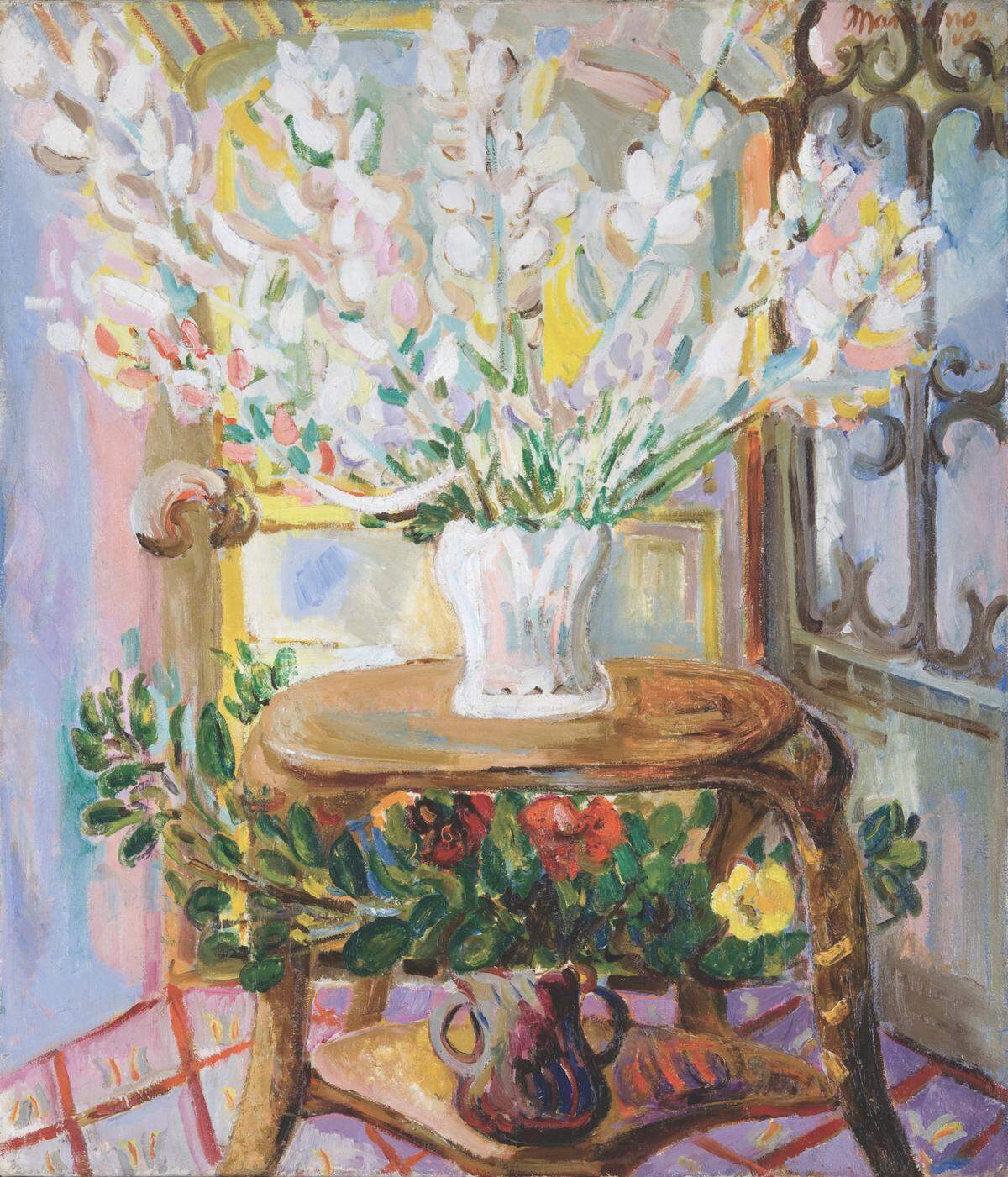 “Gladiolos”, 1942, de Mariano Rodríguez. Óleo sobre lienzo, 29 x 25 pulgadas. Emilio and Silvia Ortiz Collection. © Estate Mariano Rodríguez. 