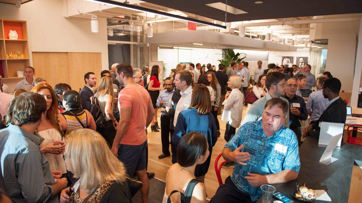 A night out at Venture Cafe Miami in the CIC Miami building near Wynwood.