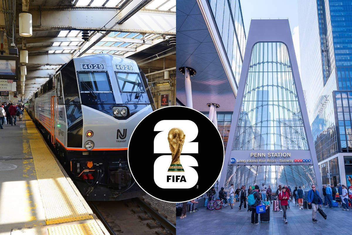 Un tren del NJ Transit desde Penn Station hasta Secaucus Junction y, desde allí, enlazar con el servicio ferroviario especial Meadowlands Rail Line puede costar durante estas fechas $98.