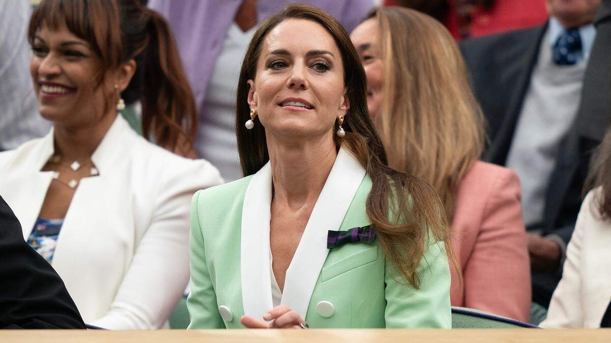 La Princesa de Gales en el Royal Box el segundo día de Wimbledon en el All England Lawn Tennis and Croquet Club el 4 de julio de 2023; Londres, Reino Unido.
