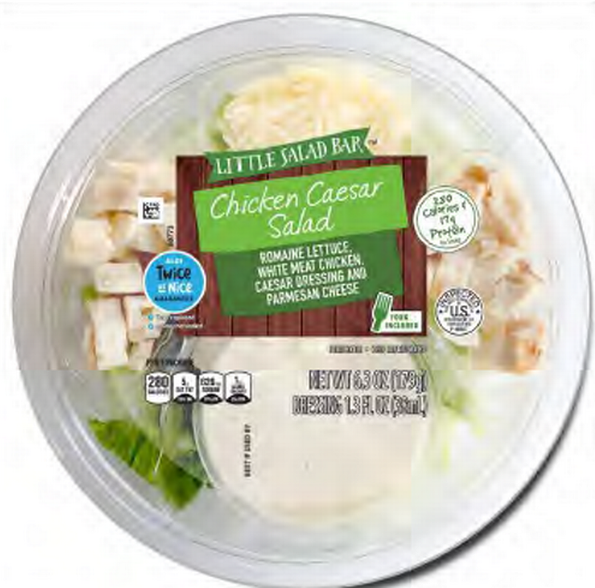 Ensalada Salad Bar Pequeña vendida en tiendas Aldi. 