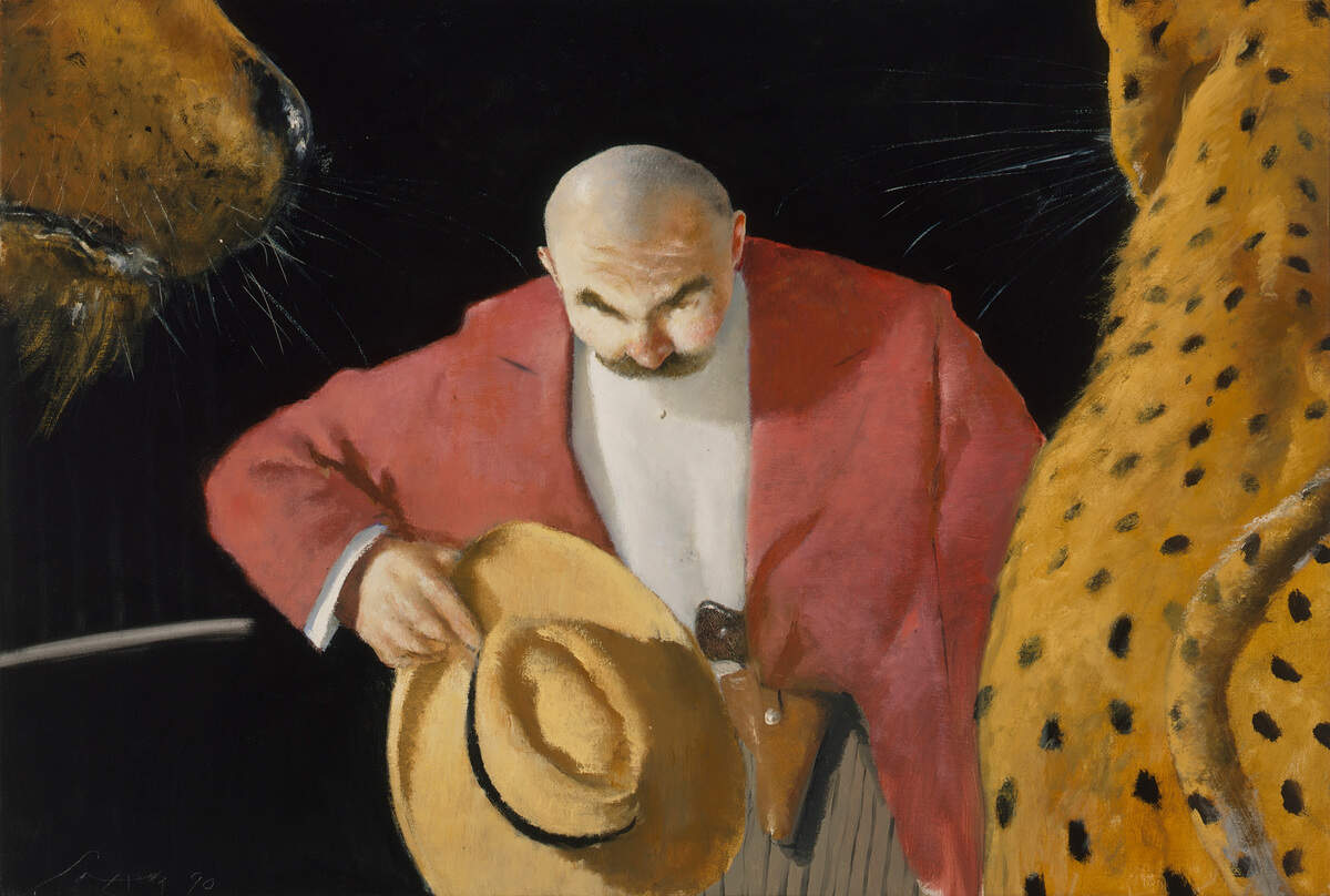 ‘The Lion Tamer’,1990, óleo sobre lienzo, 33 x 49 pulgadas.