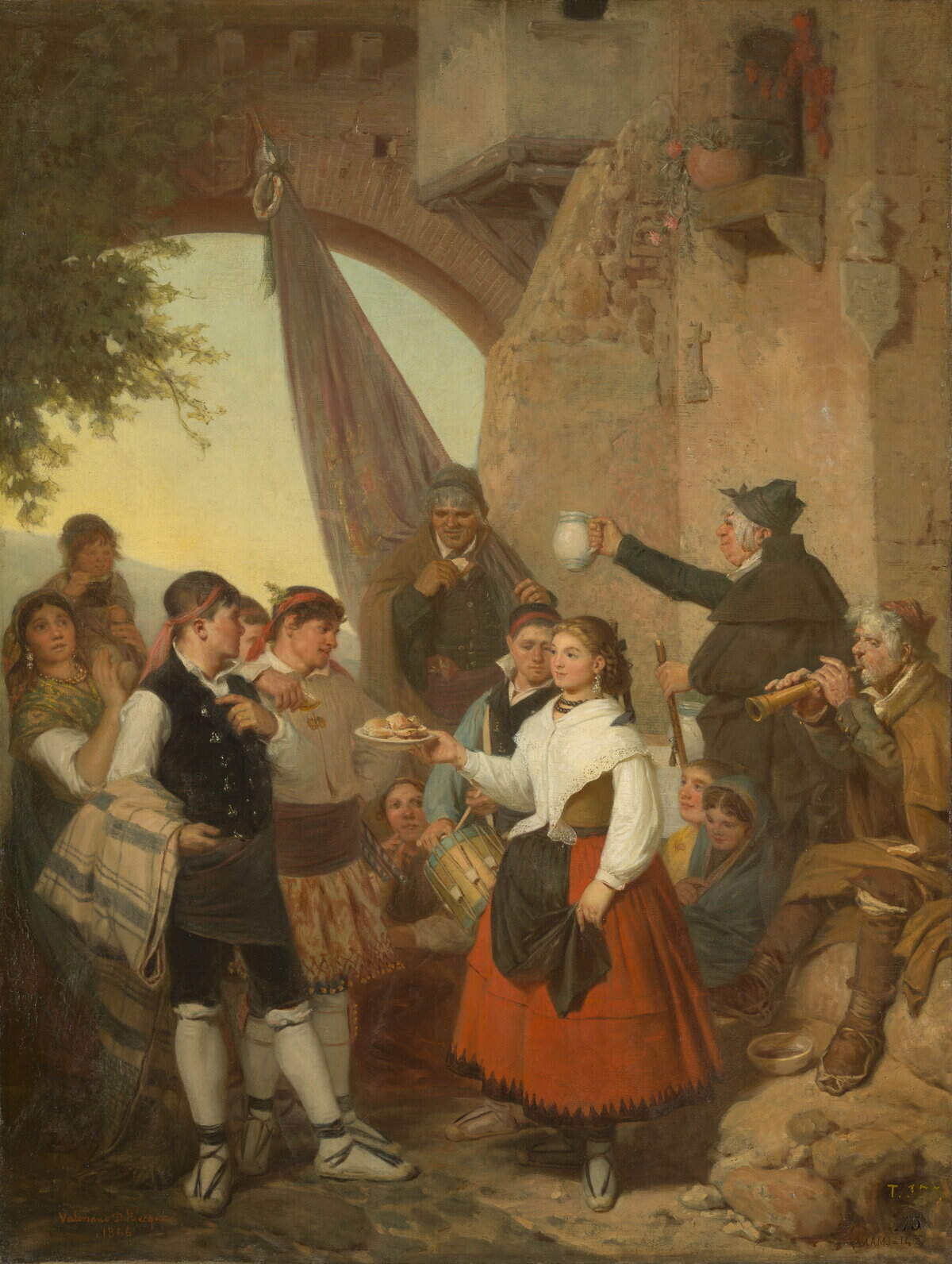 ‘El presente. Fiesta mayor de Moncayo’ (Aragón), la víspera del santo patrono Valeriano Domínguez Bécquer 1866. Óleo sobre lienzo Madrid, Museo Nacional del Prado.