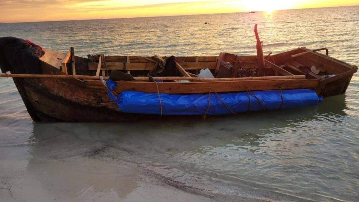 A small wooden boat made landfall at approximately 6:30 a.m. near the city of Marathon, on Monday, November 29, 2021. According to the United States Border Patrol, there were 18 migrants from Cuba.