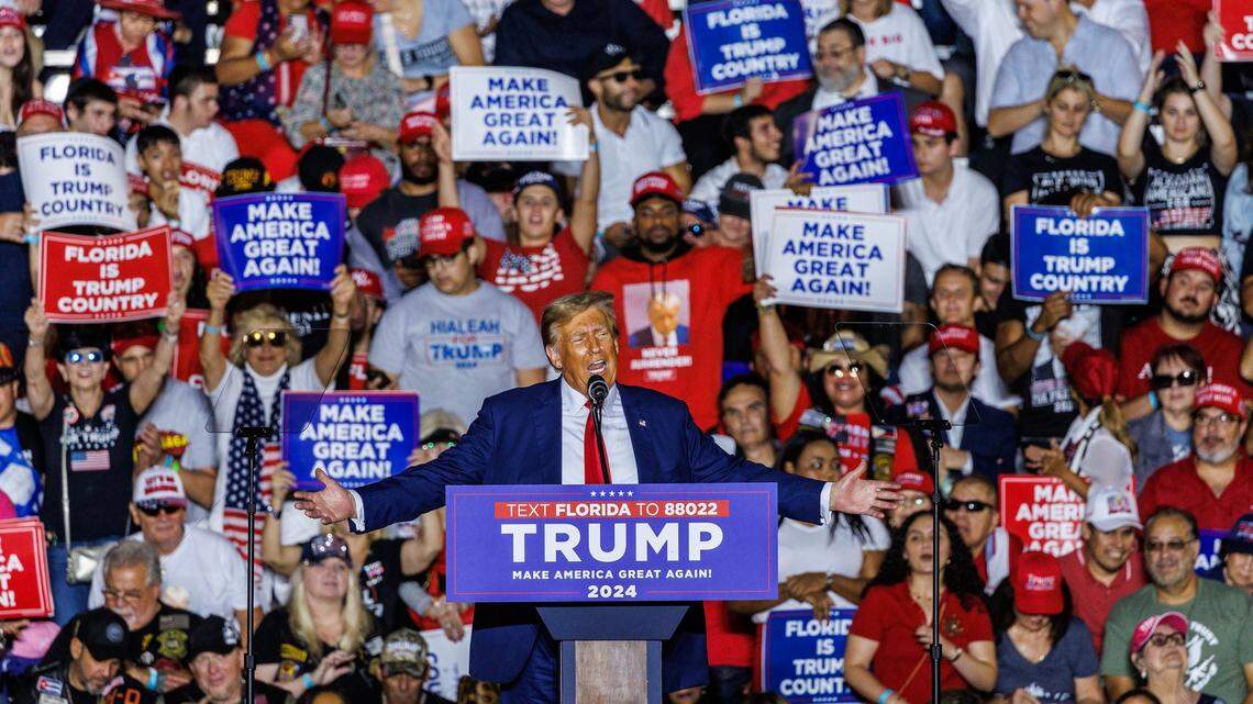 Former President Trump held a Nov. 8 rally in Hialeah.