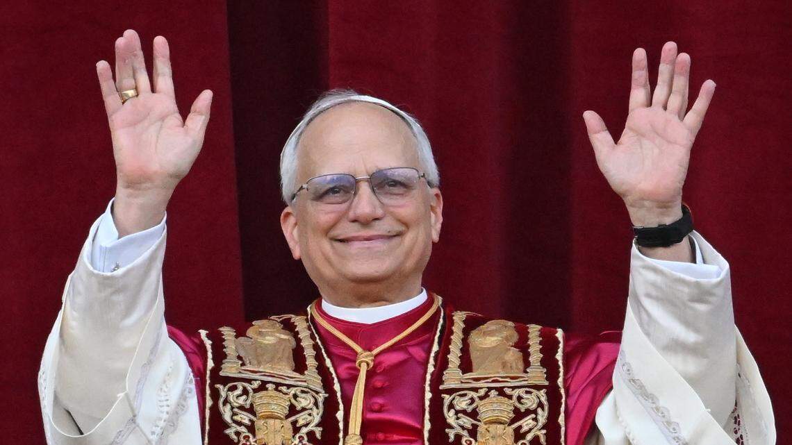 Robert Francis Prevost waves to the crowd after being elected the new pope in Vatican City, on May 8, 2025. Robert Francis Prevost, the cardinal of the United States, was elected the new pope on the second day of secret ballots in the cardinals’ conclave held in Vatican City. The name he chose as the new pope was Leo XIV. (Photo by Xinhua/Sipa USA)