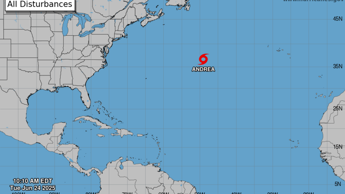 Se forma Andrea, la primera tormenta de la temporada de huracanes en el Atlántico