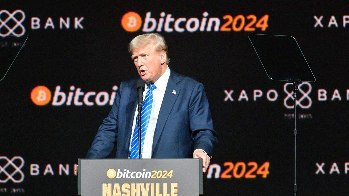 Foto de archivo del presidente Donald Trump durante una conferencia sobre bitcoins en Nashville, Tennessee, el 27 de julio de 2025.